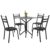 Conjunto Sala De Jantar Mesa Thais Com 4 Cadeiras 0,70m Granito Ocre Preto/Floral Artefamol