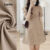Lovito Vestido Casual com Zíper Leve e Confortável para Primavera/verão em Caqui para Mulheres L137ED440