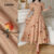 (New) Lovito Vestido Boho de Babados  Costura de Tecido  Retrô  Primavera/verão  Vestido Bege claro LBL27224