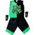 Fantasia Infantil Halloween pra Menino Estiloso Roupa Caveira Verde e Preta Curta de Luxo Com Luvas Meio Dedo