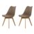 Kit 2 Cadeiras Para Jantar Cozinha Saarinen Leda Design Wood Base Madeira Nude