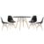Conjunto De Mesa De Jantar Eames Eiffel Redonda 120cm Tampo De Madeira Preto Com 4 Cadeiras Pretas