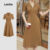 Lovito Vestido Casual Aismétrico Primavera/verão para Mulheres em Cor de Castanho L142ED759
