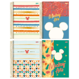 Caderno Universitário Capa Dura 1 Matéria 80 Folhas Mickey Arts Jandaia – Pacote Com 4 Unidades