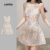 (New) Lovito Vestido Casual de Primavera/verão Branco para Mulheres com Caimento Elegante L144AD045