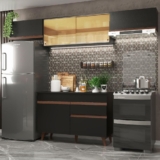 Cozinha Compacta Madesa Reims Com Armário E Balcão Preto