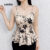 (New) Lovito Blusa Boho com Flores  Franja com Babados  Top de Primavera/verão para Mulheres L143ED094