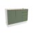 Balcão de Pia Celeste Kappesberg 100% MDF 2 Portas 3 Gavetas Branco/Verde 120cm