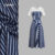 (New) Lovito Vestido Elegante Geométrico Primavera/verão Vestido Azul Escuro para Mulheres L149ED146