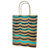 Sacola de Papel Kraft para Presente Ondulada Metalizada – Azul – 31x25x11cm – 1 unidade – Rizzo