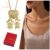 LOMISS Colar Feminino Pingente Menino E Menina Folheado a Platina Zircônia Coração/Bonequinhos