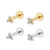 2PCS Kit Piercing Helix Tragus Conch Nariz Boca-Medusa Labret  Aço Cirúrgico PVD com Três Zircônias Ponto de Luz