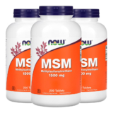 Kit 3x MSM 1500mg Now Foods 200 Tablets Importado/Made in Usa