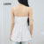 (Trendy) Lovito Regata Casual Com Ilhó Cadarço Top Cami Para Mulheres LNE17042 (Branco)