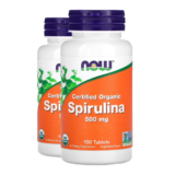 Kit 2x Spirulina Orgânica 500mg Now Foods 100 Tablets Importado/Made in Usa