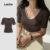 Lovito Camisa Casual Feminina Lisa Com Contraste E Amarração – Camisa De Verão/primavera L132ED947
