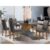 Mesa Tampo Mdf E Vidro 6 Cadeiras Liz Moderna Grafite/Imbuia