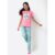 Pijama Feminino Adulto Camiseta Manga Curta e Calça Algodão Unicórnio 2 Peças Aloha Puket