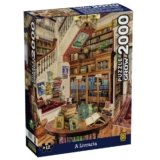 QUEBRA CABEÇA A LIVRARIA 2000 PEÇAS GROW PUZZLE JOGO DIDÁTICO LIVRO QUADRO BRINQUEDO CASA BIBLIOTECA
