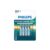 Pilha Zinco AAA Philips Bateria Carvão 3A Palito 4 unidades