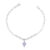 Pulseira feminina coração pendente roxo | Prata 925
