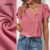Lovito Blusa Casual Assimétrica com Botões Jacquard Primavera/verão Rosa para Mulheres LBL27150