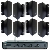 Kit Amplificador Frahm Slim 4500 G5 BT USB SD AUX 480W + 8 Caixas Acústicas JBL C521P 40W Preta
