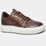 Tênis Couro Democrata Denim Block Masculino – Marrom Escuro
