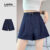 (Lovito Refine) Shorts de Jeans Primavera/verão   Shorts de Sarja Azul Escuro para Mulheres LR13L017
