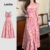 Lovito Vestido Boho com Laço Toque Suave Ao Toque Vestido para Primavera/verão para mulheres L138ED375