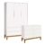 Cômoda 6 Portas E Guarda Roupa Infantil 3 Portas New Classic Branco Acetinado Com Pés Madeira – Reller