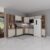 Cozinha Modulada Completa Fidelitá Paris 9 Peças 515cm 20 Portas 3 Gavetas Com Tampo Nogal/Salinas