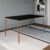 Mesa de Jantar Elen 140x80cm Tampo Preto com Base Cobre