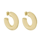 BRINCO DE ARGOLA TUBO G ARIEL FOLHEADO A OURO 18K