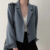 (Trendy) Lovito Blazer Casual Com Botão Liso E Bolso Para Mulheres LNE36029 (Cáqui/Cinza/Branco Off/Preto)