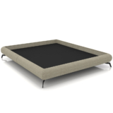 Cama Casal Queen Base Box Pés de Ferro Estilo Industrial 176cm Otto P05 Linho Bege Escuro – Lyam Decor