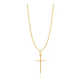 Conjunto Rommanel Masculino – Corrente 60 Cm + Crucifixo K19 Cor Dourado 530718/540180