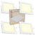 Kit 4 Painel Plafon Quadrado Embutir 18W Luz Branco Quente 3000K Luminária de Gesso Forro