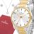 Relógio Feminino Champion Prata e Dourado Original Luxo