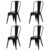 Kit 4 Cadeiras Tolix Iron Industrial Preta