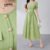 (Lovito Refine) Vestido Elegante Com Botões Primavera/verão Verde Para Mulheres LR13E027