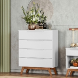 Comoda Retro Alpi Quarto Infantil 4 Gavetas – Branco