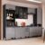 Cozinha Modulada Completa Fidelitá Mônaco 6 Peças 320cm 14 Portas 2 Gavetas Com Tampo Chumbo/Titânio