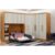 Modulado de Quarto Rizon 6 Peças (1 Armário Ponte + 1 Closet + 3 Guarda Roupas + 1 Complemento) QC213 Freijo Cumaru c/ Fendi – Novo Horizonte