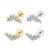 2PCS Kit Piercing Labret Aço Cirúgico Pvd Indiano 5 Zircônia  Helix, Tragus, Conch, Nariz, Boca-Medusa e Outros