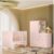 Quarto para Bebê Completo com Guarda-roupa e Comôda e Berço Doce Sonho Rosa Acetinado