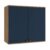 Armário Aéreo Celeste Kappesberg 100% MDF 2 Portas Nogueira/Azul 80cm