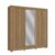 Guarda-Roupa Casal Kappesberg 3 Portas de Correr com Espelho Marrom Cinza – CB01M570