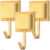 Kit 3 Gancho Cabide Suporte Porta Toalha de Parede Banheiro Cozinha 3M Dourado Fosco Arthi