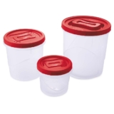 Kit 3 Potes Porta Mantimentos Redondos Cozinha Plasútil